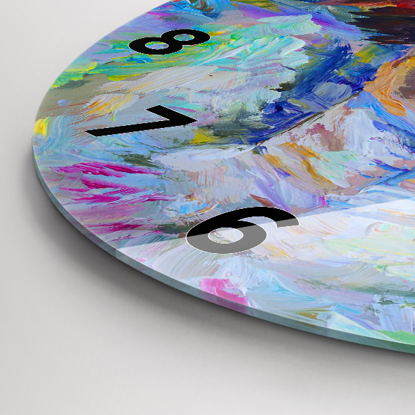 Ceas rotund de perete din sticlă Balerina pictată