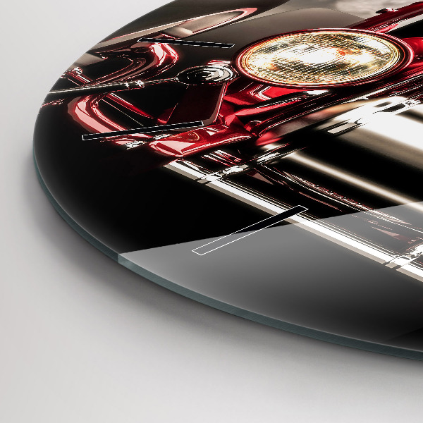 Ceas rotund de perete din sticlă Veche mașină de epocă