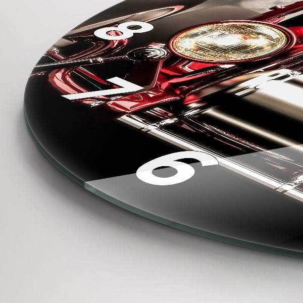 Ceas rotund de perete din sticlă Veche mașină de epocă