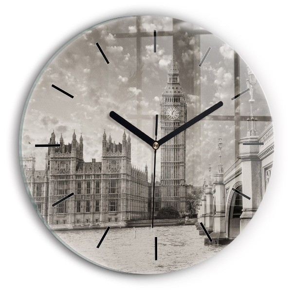 Ceas rotund de perete din sticlă Londra Big Ben