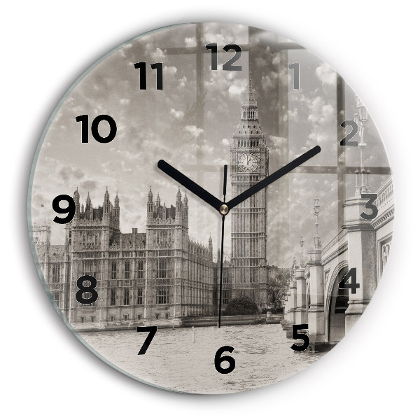 Ceas rotund de perete din sticlă Londra Big Ben