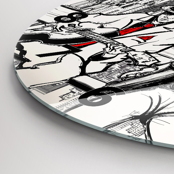 Ceas rotund de perete din sticlă Jazz la New York