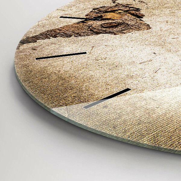 Ceas rotund de perete din sticlă Harta lumii vintage