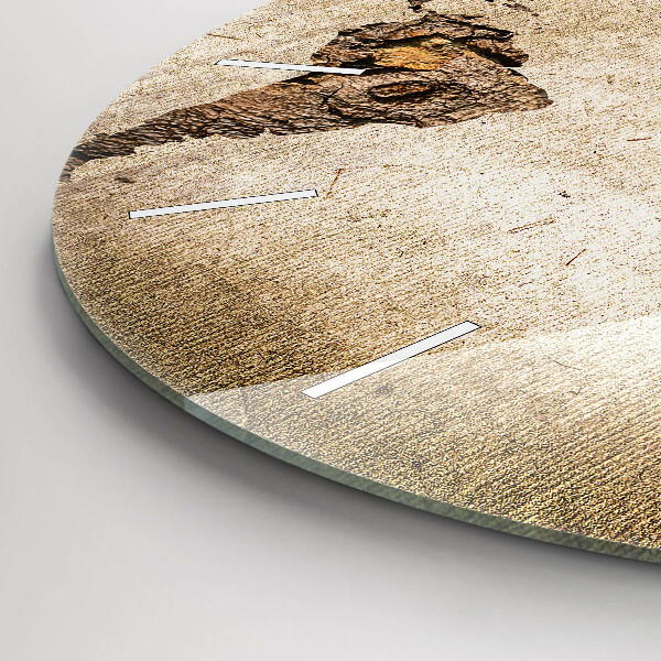 Ceas rotund de perete din sticlă Harta lumii vintage