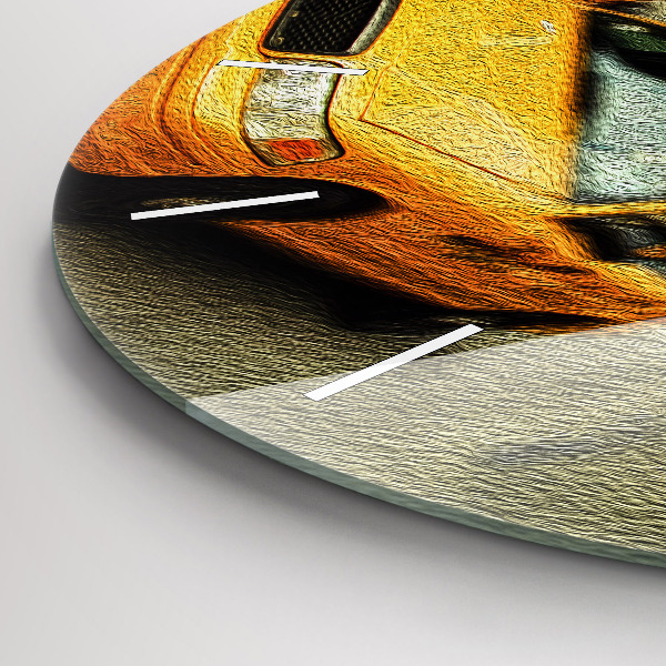 Ceas rotund de perete din sticlă Taxiuri din New York