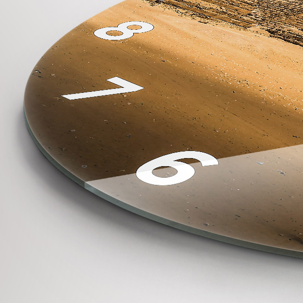 Ceas rotund de perete din sticlă Piramide și apus