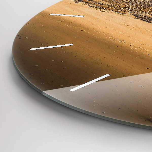 Ceas rotund de perete din sticlă Piramide și apus