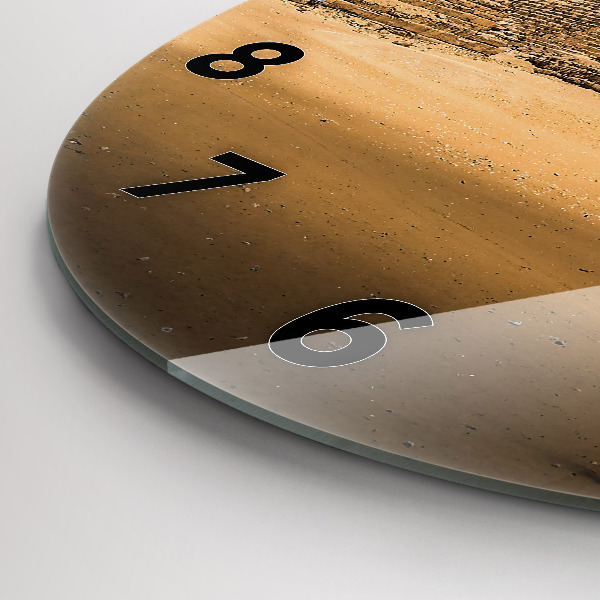 Ceas rotund de perete din sticlă Piramide și apus