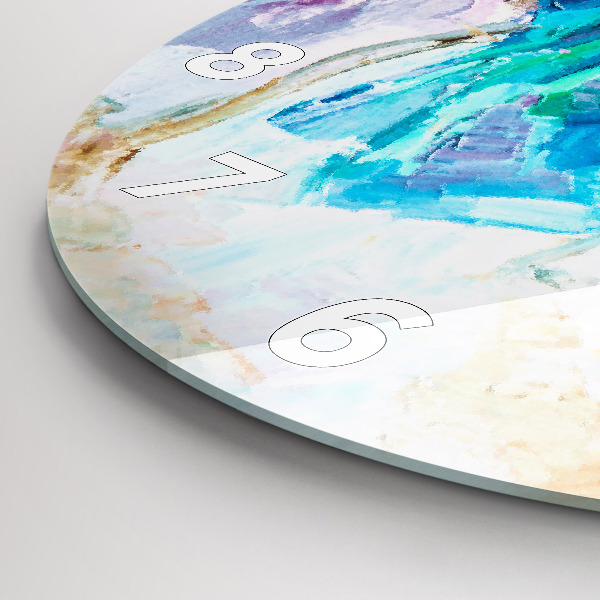 Ceas rotund de perete din sticlă Pregătirea balerinei