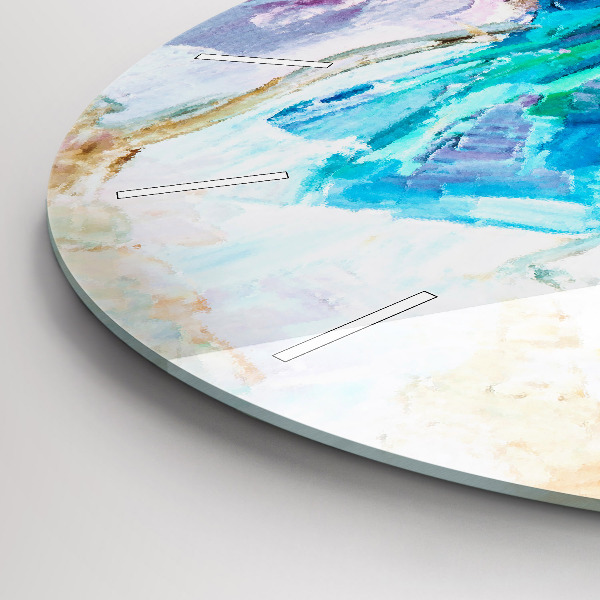 Ceas rotund de perete din sticlă Pregătirea balerinei