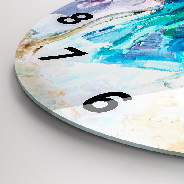 Ceas rotund de perete din sticlă Pregătirea balerinei