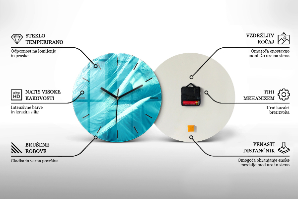 Ceas rotund de perete din sticlă Sat de pescari