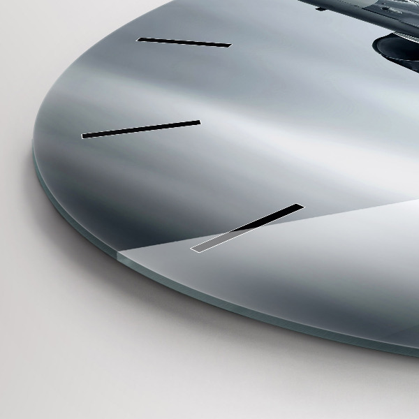 Ceas rotund de perete din sticlă Avion militar