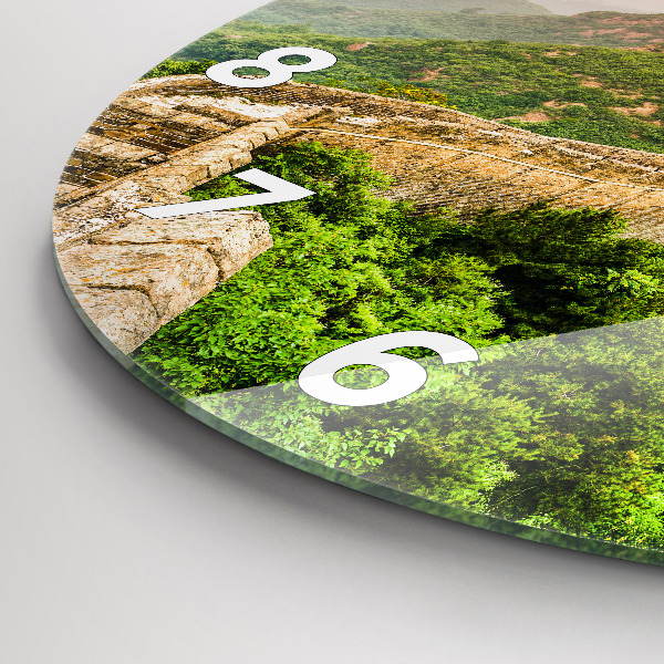 Ceas rotund de perete din sticlă Marele Zid Chinezesc