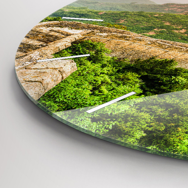 Ceas rotund de perete din sticlă Marele Zid Chinezesc