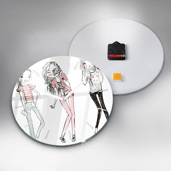 Ceas rotund de perete din sticlă Moda pentru femei