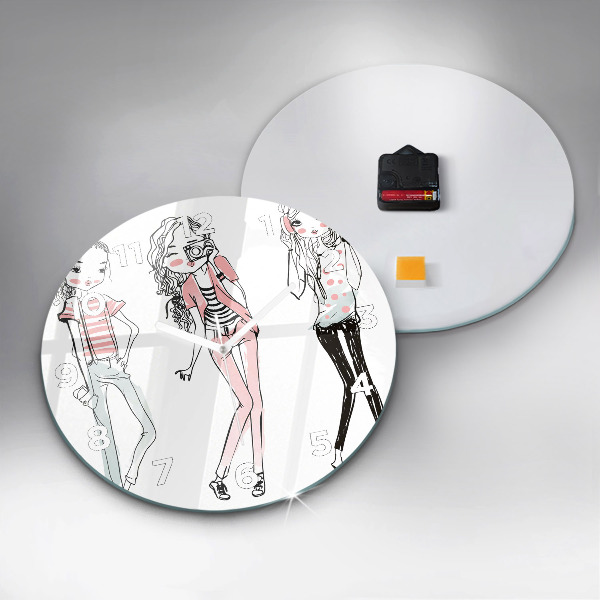 Ceas rotund de perete din sticlă Moda pentru femei