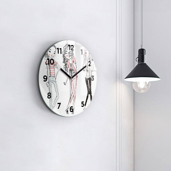 Ceas rotund de perete din sticlă Moda pentru femei