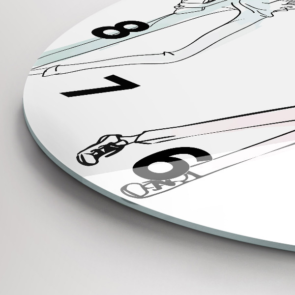 Ceas rotund de perete din sticlă Moda pentru femei