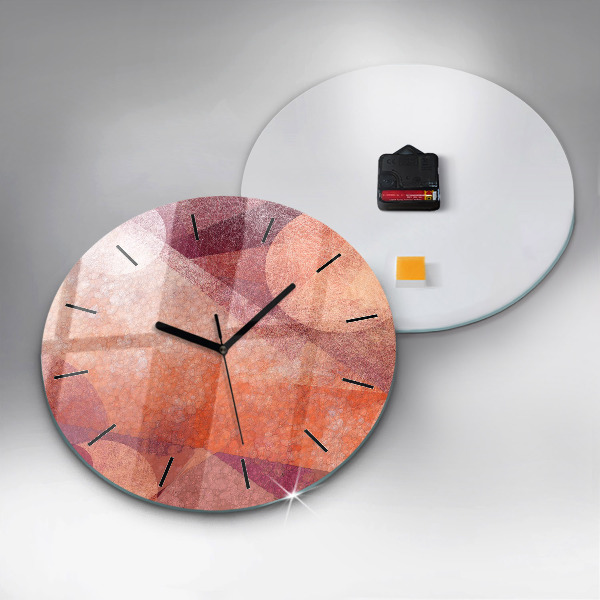Ceas rotund de perete din sticlă Abstracția geometrică
