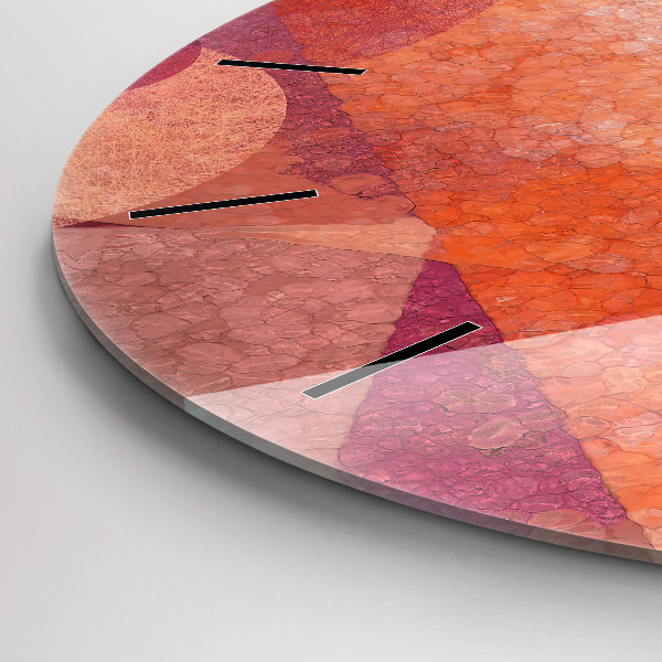 Ceas rotund de perete din sticlă Abstracția geometrică