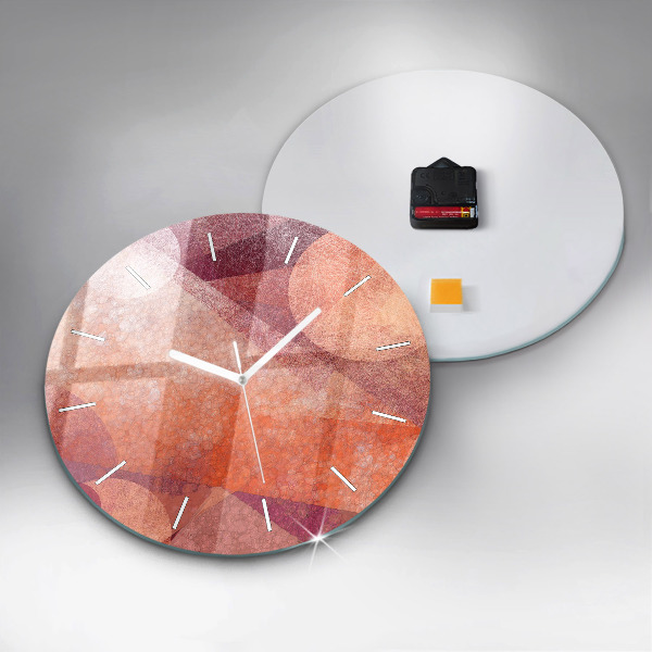 Ceas rotund de perete din sticlă Abstracția geometrică