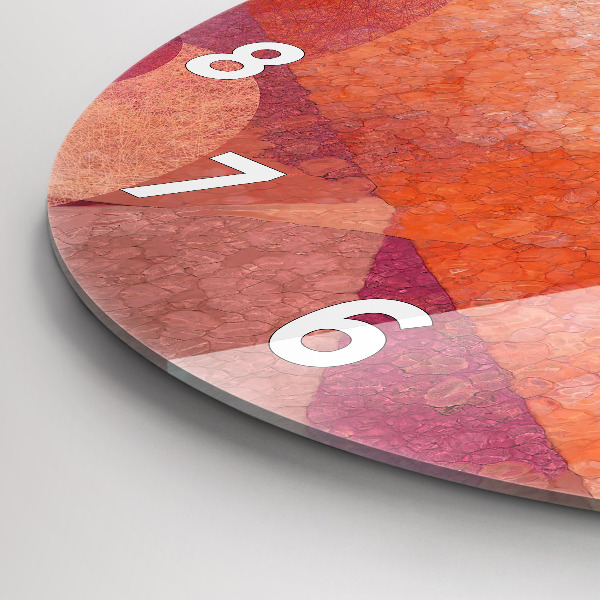 Ceas rotund de perete din sticlă Abstracția geometrică