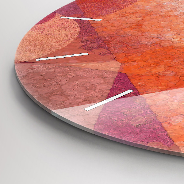 Ceas rotund de perete din sticlă Abstracția geometrică