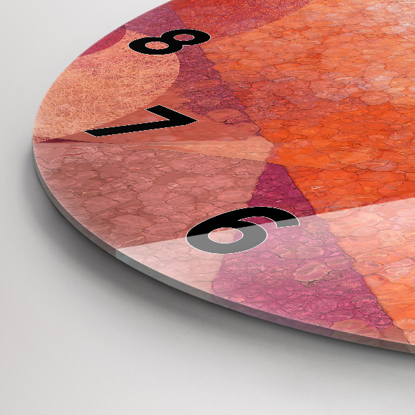 Ceas rotund de perete din sticlă Abstracția geometrică
