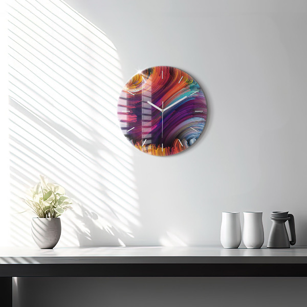 Ceas rotund de perete din sticlă Abstracția vânzării