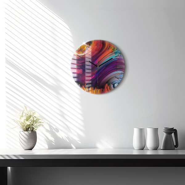 Ceas rotund de perete din sticlă Abstracția vânzării