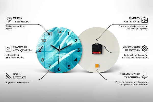 Ceas rotund de perete din sticlă Cai în galop