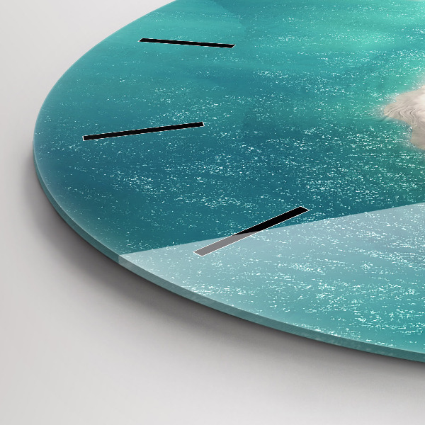 Ceas rotund de perete din sticlă Insula Inimii