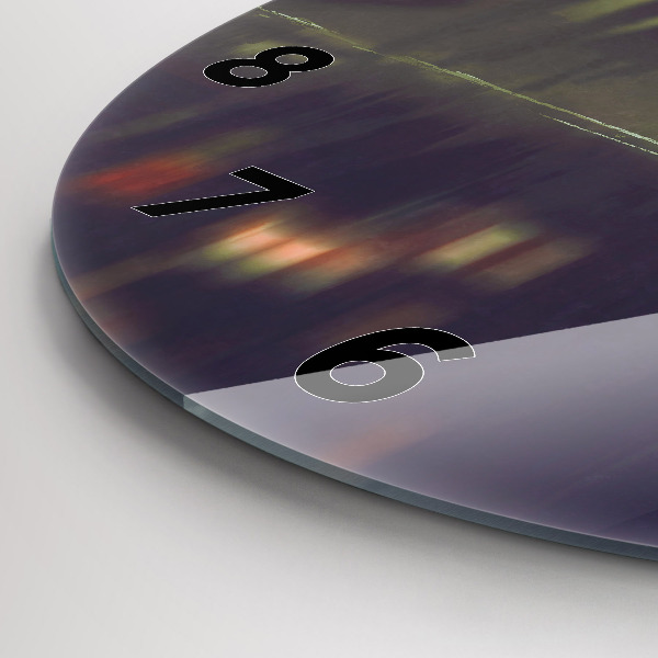 Ceas rotund de perete din sticlă Oameni cu umbrele