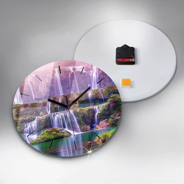 Ceas rotund de perete din sticlă Cascada Jiulong China