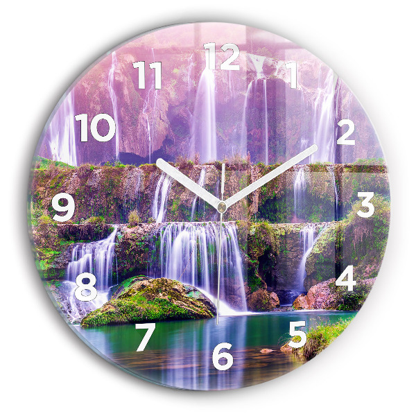Ceas rotund de perete din sticlă Cascada Jiulong China