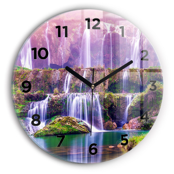 Ceas rotund de perete din sticlă Cascada Jiulong China