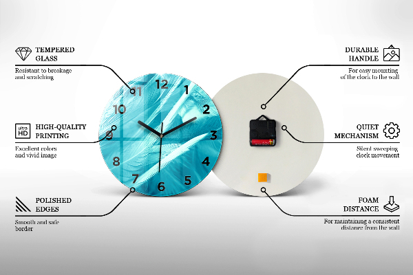Ceas rotund de perete din sticlă Barcă și apus