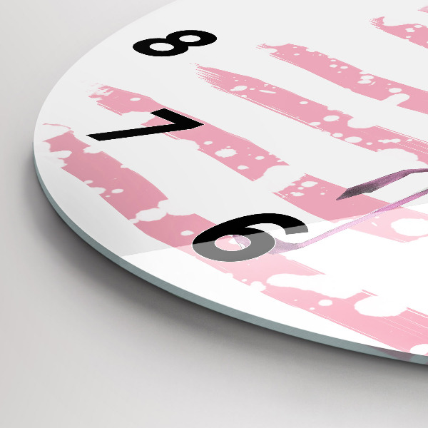 Ceas rotund de perete din sticlă Grafica Flamingo