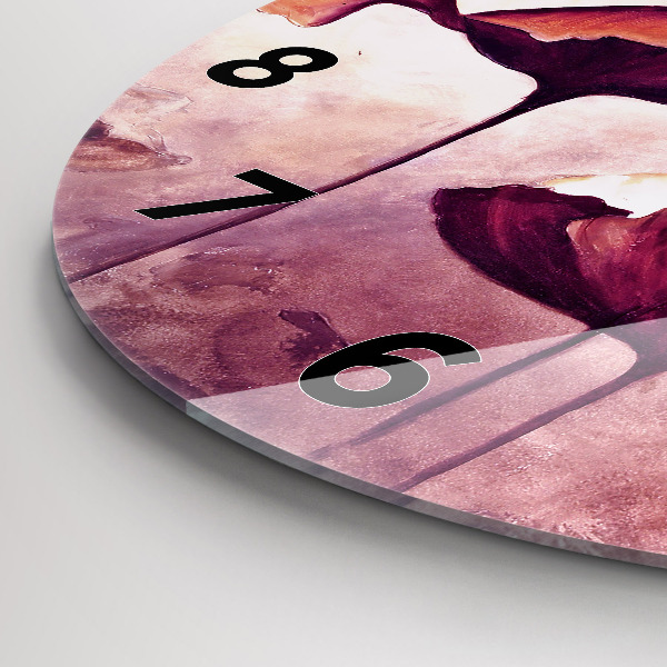 Ceas rotund de perete din sticlă Flori înflorite de maci