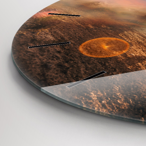 Ceas rotund de perete din sticlă Bărbat pe motocicletă