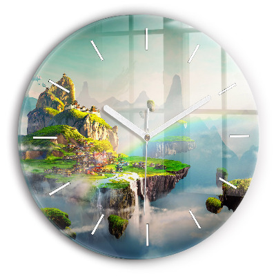 Ceas rotund de perete din sticlă fantezie chinezească