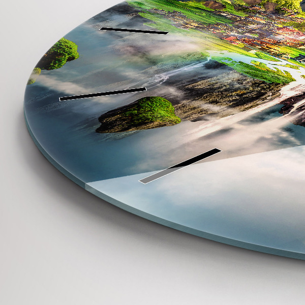 Ceas rotund de perete din sticlă fantezie chinezească