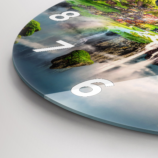 Ceas rotund de perete din sticlă fantezie chinezească