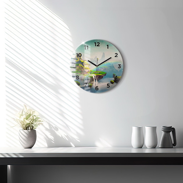 Ceas rotund de perete din sticlă fantezie chinezească