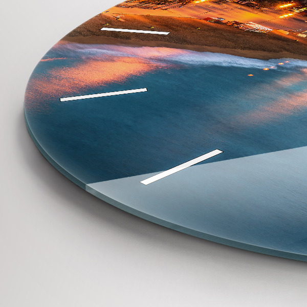 Ceas rotund de perete din sticlă Plaja din Barcelona