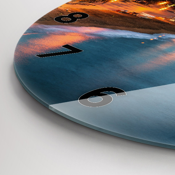 Ceas rotund de perete din sticlă Plaja din Barcelona