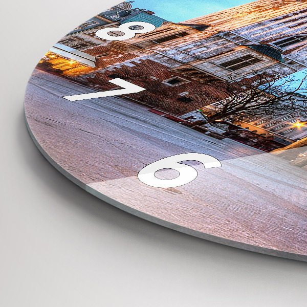 Ceas rotund de perete din sticlă Piața principală din Cracovia