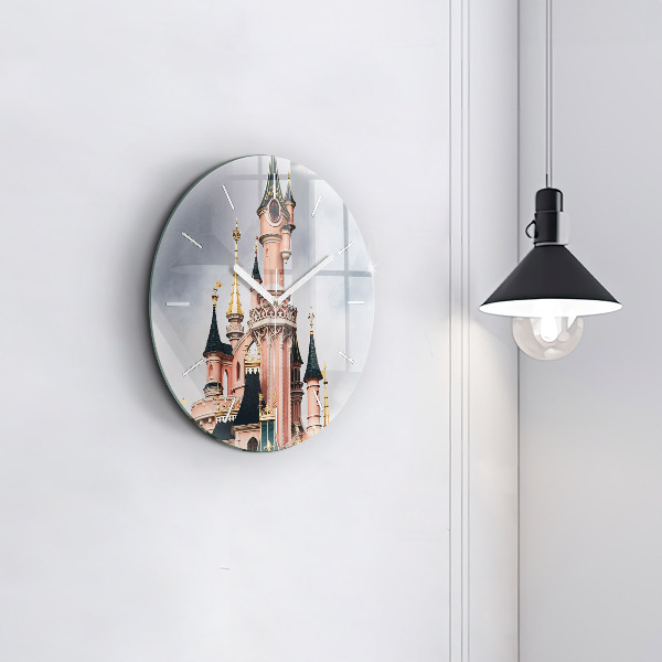 Ceas rotund de perete din sticlă Castelul Disneyland din Paris