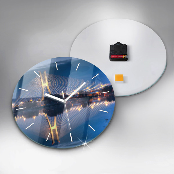 Ceas rotund de perete din sticlă Podul Rędziński Wrocław